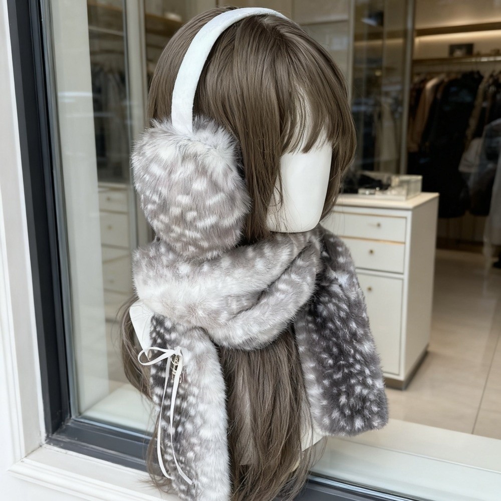 Earmuffs Foldable - Niedlicher Schal mit Hirschmuster, Winter-Wärmer, winddicht,