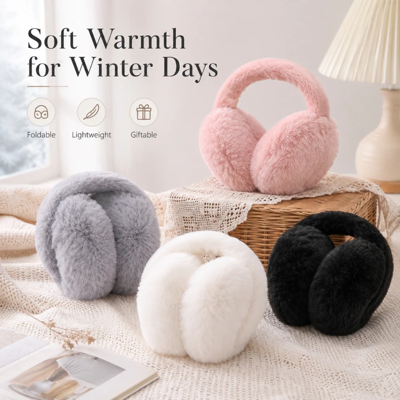 Earmuffs Foldable - Plüsch-Winterohrenschützer für Damen und Herren, weiche,