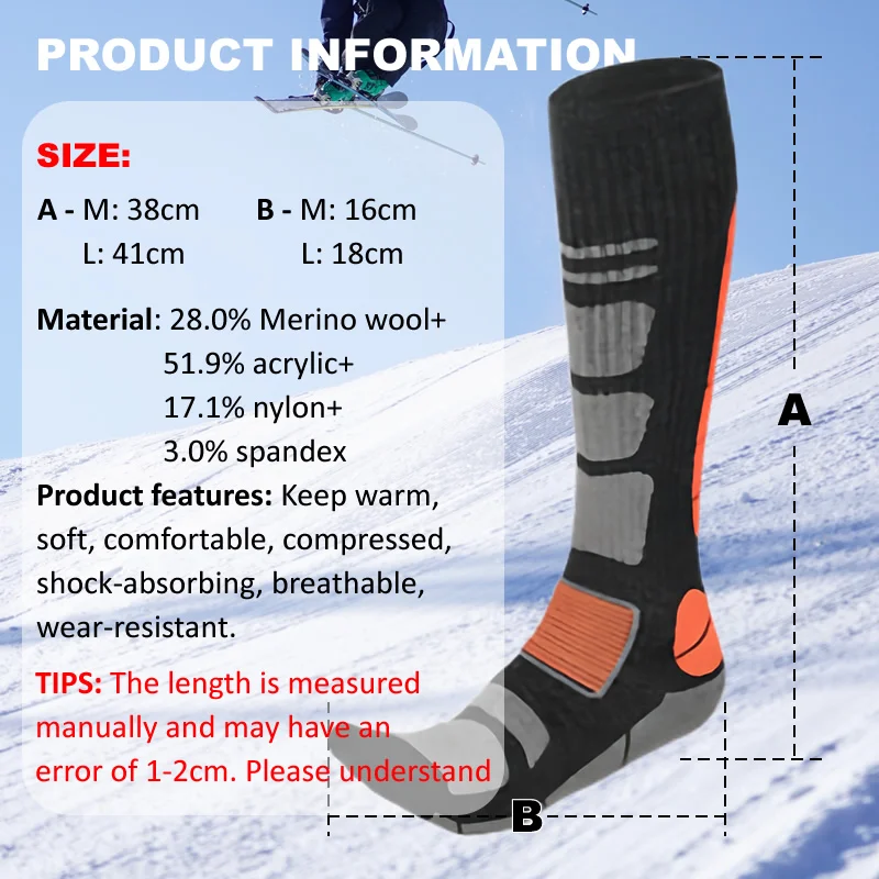 1 Paar Skisocken aus Merinowol – Thermal Sock Wool Bewertung und Preis