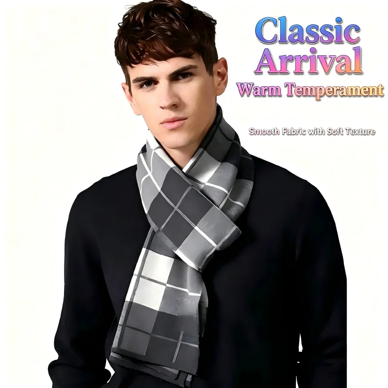 1 Stück Britischer schwarz-gra – Wool Scarf Men Bewertung und Preis