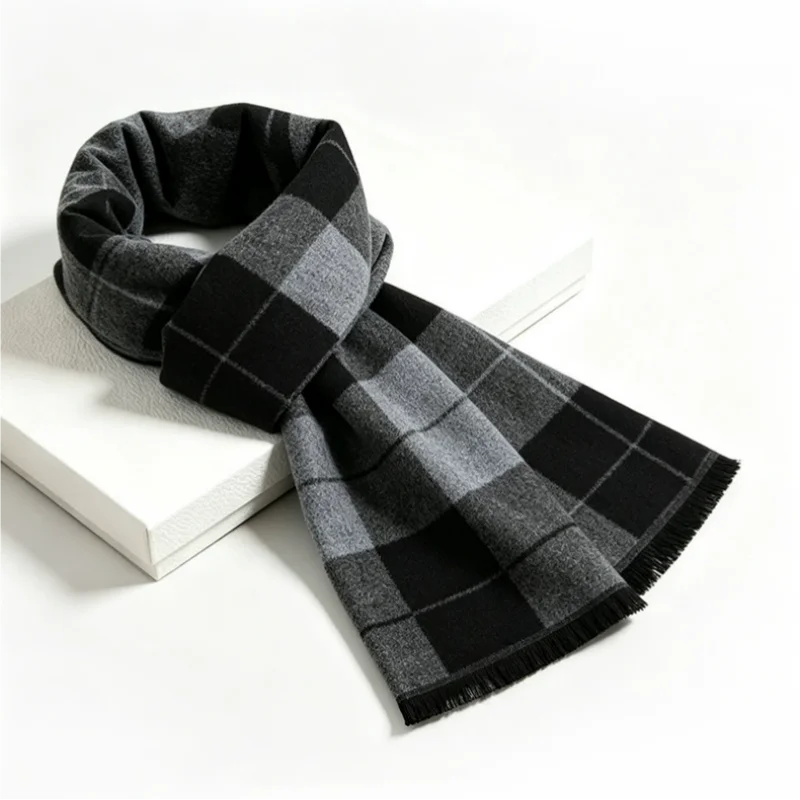 1 Stück Britischer schwarz-gra – Wool Scarf Men Bewertung und Preis