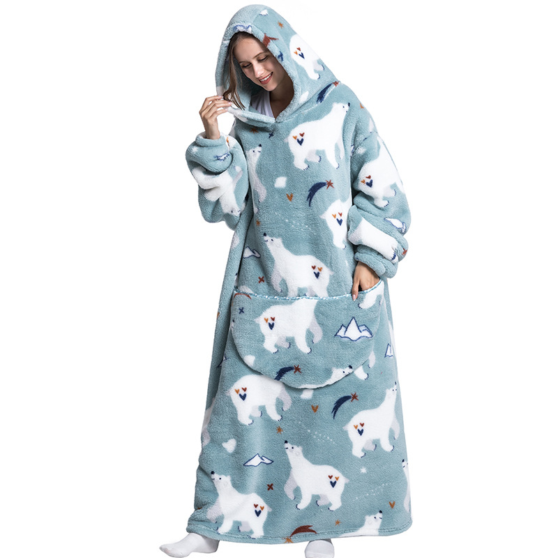 Winter-Plüschdecken, tragbare, – Sherpa Hoodie Fleece Bewertung und Preis
